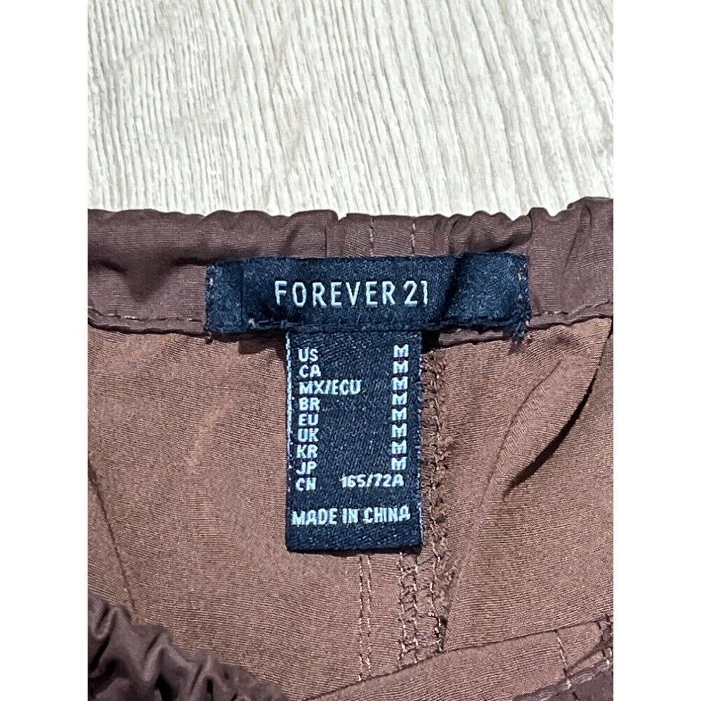 Forever 21 Wide Leg Lounge Pants Womens‎ Size M Drawstring Waist Brown Casual - Picture 4 of 11